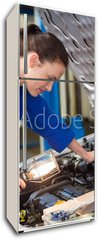 Samolepka na lednici flie 80 x 200, 76966308 - Mechanic examining under hood of car with torch