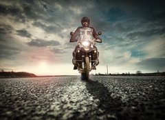 Fototapeta plátno 160 x 116, 77068890 - Motard sur la route - Motard sur la trase