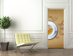 Samolepka na dvee flie 90 x 220, 77075904 - Good morning coffee