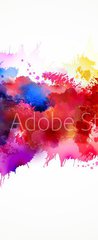 Samolepka na dveře fólie 90 x 220, 77524443 - Bright watercolor stains - Světlé akvarel skvrny