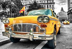 Samolepka fólie 145 x 100, 77528856 - Vintage Yellow Cab in Lower Manhattan - New York City - Klasická žlutá kabina v Dolním Manhattanu