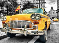 Fototapeta pltno 240 x 174, 77528856 - Vintage Yellow Cab in Lower Manhattan - New York City - Klasick lut kabina v Dolnm Manhattanu