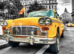 Fototapeta papír 360 x 266, 77528856 - Vintage Yellow Cab in Lower Manhattan - New York City - Klasická žlutá kabina v Dolním Manhattanu
