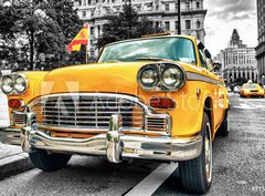 Fototapeta papr 360 x 266, 77528856 - Vintage Yellow Cab in Lower Manhattan - New York City - Klasick lut kabina v Dolnm Manhattanu