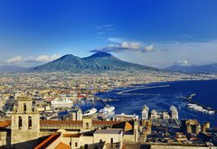 Fototapeta174 x 120  Naples and Vesuvius panoramic view, Napoli, Italy, 174 x 120 cm