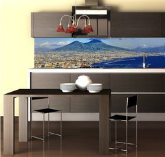 Fototapeta do kuchyn flie 260 x 60  Naples and Vesuvius panoramic view, Napoli, Italy, 260 x 60 cm