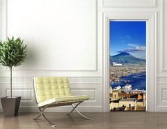Samolepka na dvee flie 90 x 220, 77621393 - Naples and Vesuvius panoramic view, Napoli, Italy