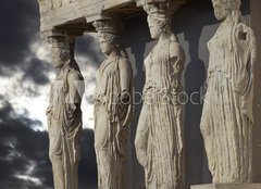 Fototapeta pltno 160 x 116, 77826617 - Caryatids, erechtheum temple on Acropolis of Athens, Greece