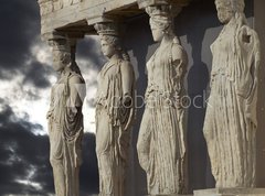 Samolepka flie 270 x 200, 77826617 - Caryatids, erechtheum temple on Acropolis of Athens, Greece