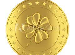 Samolepka flie 100 x 73, 77835665 - Coin with clover