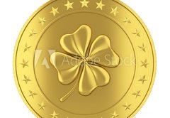 Samolepka flie 145 x 100, 77835665 - Coin with clover