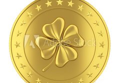 Samolepka flie 145 x 100, 77835665 - Coin with clover - Mince s jetelem