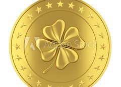 Samolepka flie 200 x 144, 77835665 - Coin with clover