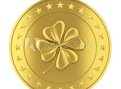 Fototapeta pltno 330 x 244, 77835665 - Coin with clover