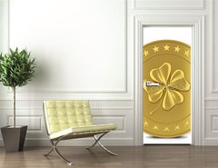 Samolepka na dvee flie 90 x 220, 77835665 - Coin with clover