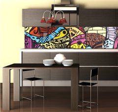 Fototapeta do kuchyn flie 260 x 60  Street art  Graffiti wall, 260 x 60 cm