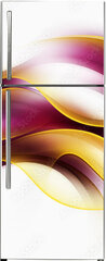 Samolepka na lednici flie 80 x 200  Beautiful Yellow Waves On a White Background, 80 x 200 cm