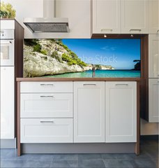 Fototapeta do kuchyn flie 180 x 60, 77912679 - Cala Macarelleta, Menorca, Spain