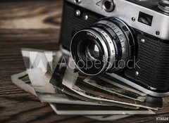 Samolepka flie 100 x 73  old camera and pictures, 100 x 73 cm