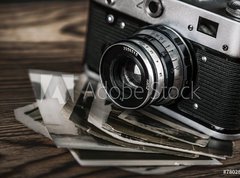 Samolepka flie 270 x 200  old camera and pictures, 270 x 200 cm