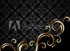 Samolepka flie 100 x 73  Black and golden background 3, 100 x 73 cm