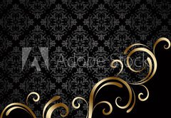 Samolepka flie 145 x 100, 78110986 - Black and golden background 3 - ern a zlat pozad 3