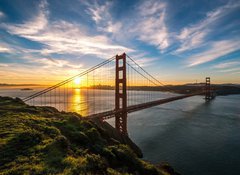 Samolepka fólie 100 x 73, 78121192 - Golden Gate Bridge in San Francisco sunrise - Most Golden Gate v San Franciscu východ slunce