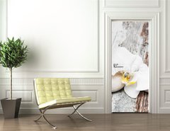 Samolepka na dvee flie 90 x 220, 78194063 - beautiful orchid with stones
