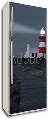 Samolepka na lednici flie 80 x 200, 78333041 - Lighthouse with shining light in darkness and dark blue clouds a