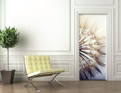 Samolepka na dvee flie 90 x 220  big dandelion on a blue background, 90 x 220 cm