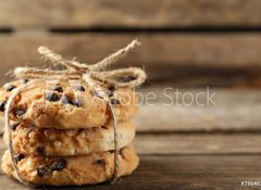 Samolepka flie 100 x 73, 78640228 - Tasty cookies on rustic wooden background
