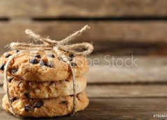 Fototapeta vliesov 200 x 144, 78640228 - Tasty cookies on rustic wooden background - Chutn cookies na rustiklnm devnm pozad