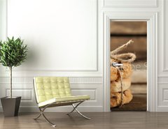 Samolepka na dvee flie 90 x 220, 78640228 - Tasty cookies on rustic wooden background