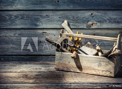 Fototapeta100 x 73  Vintage carpenters tool box, 100 x 73 cm