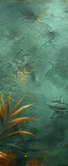Samolepka na dveře fólie 90 x 220, 790822272 - An elegant gold decoration art wallpaper. Modern art with nature. Golden leaves, plants and bamboo of curvature of the line, green background.