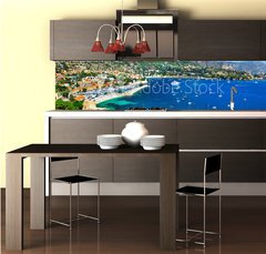 Fototapeta do kuchyn flie 260 x 60  azure coast of France  panoramic view of Nice, 260 x 60 cm