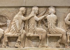 Fototapeta vliesov 200 x 144, 79122097 - Ancient Greek Temple Frieze detail, Delhpi, Greece - Starovk eck chrm Detail frze, Delhpi, ecko