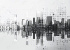 Fototapeta papr 254 x 184, 796484552 - Digital cityscape with dots creating modern urban skyline