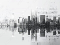 Samolepka flie 270 x 200, 796484552 - Digital cityscape with dots creating modern urban skyline