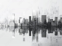 Fototapeta pltno 330 x 244, 796484552 - Digital cityscape with dots creating modern urban skyline