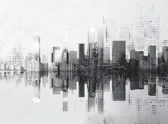 Fototapeta papr 360 x 266, 796484552 - Digital cityscape with dots creating modern urban skyline