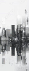 Samolepka na dveře fólie 90 x 220, 796484552 - Digital cityscape with dots creating modern urban skyline