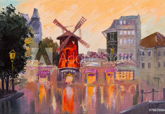 Fototapeta pltno 174 x 120, 79670064 - Oil painting cityscape