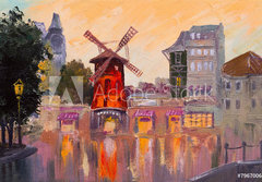 Fototapeta papr 184 x 128, 79670064 - Oil painting cityscape
