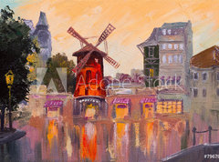 Fototapeta pltno 330 x 244, 79670064 - Oil painting cityscape