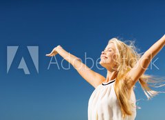 Fototapeta240 x 174  beautiful woman enjoying summer outdoors, 240 x 174 cm