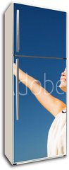 Samolepka na lednici fólie 80 x 200, 79888302 - beautiful woman enjoying summer outdoors - krásná žena se těší letní venku