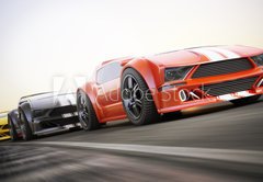 Samolepka flie 145 x 100, 80105915 - The race , Exotic sports cars racing with motion blur - Zvod, exotick sportovn automobily zvodc s rozmaznm pohybu