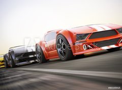 Fototapeta pltno 330 x 244, 80105915 - The race , Exotic sports cars racing with motion blur - Zvod, exotick sportovn automobily zvodc s rozmaznm pohybu