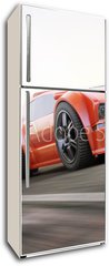Samolepka na lednici fólie 80 x 200, 80105915 - The race , Exotic sports cars racing with motion blur - Závod, exotické sportovní automobily závodící s rozmazáním pohybu